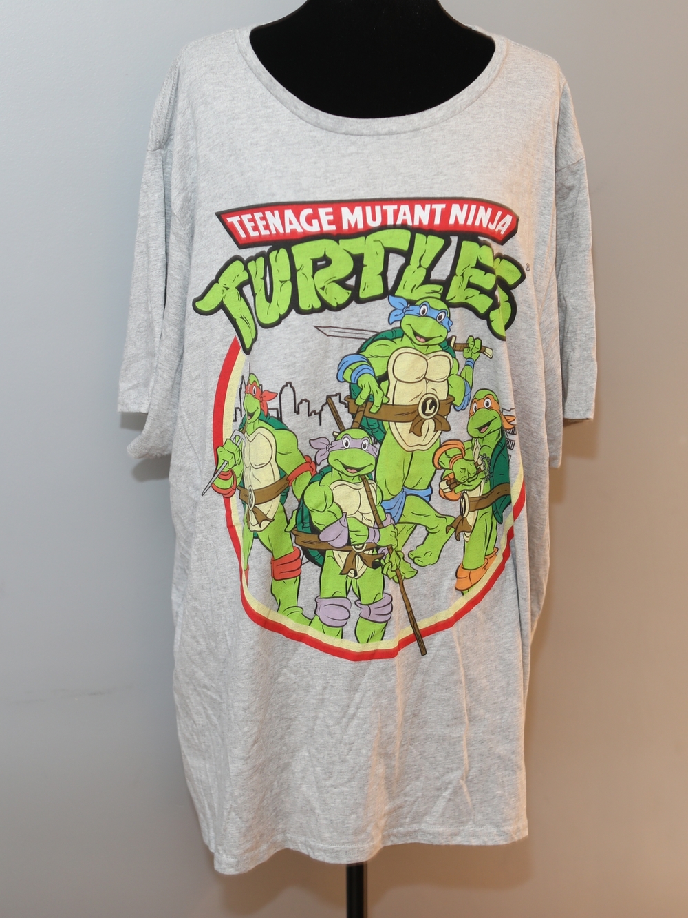 Women's Teenage Mutant Ninja Turtles Graphic Short Sleeve Tee - Light Gray